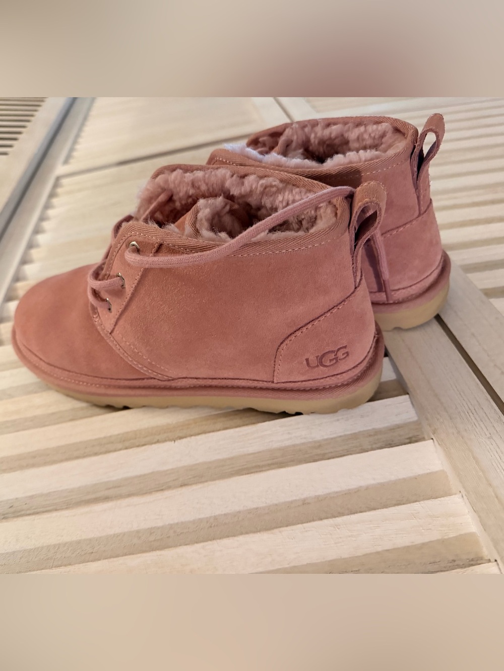 UGG Dusty Rose Suede Shearling Ankle Boots
